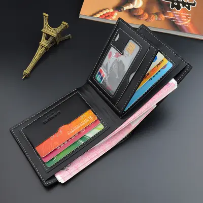 Men's Wallet, Short, Slim, Multi-Card Slots, Horizontal, Soft Leather - 3