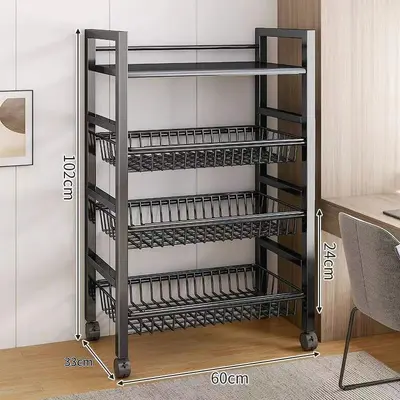 Kitchen vegetable basket floor standing storage rack multi-functional vegetable storage basket multi-layer storage vegetable and fruit storage rack - 10