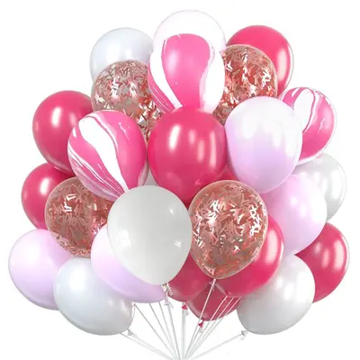 12 Inch Gold Long Sequin Confetti Balloon Set for Birthday Party - 12