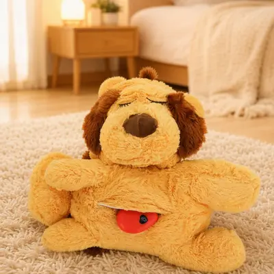 Heartbeat Plush Dog Toy with Squeaker for Calming