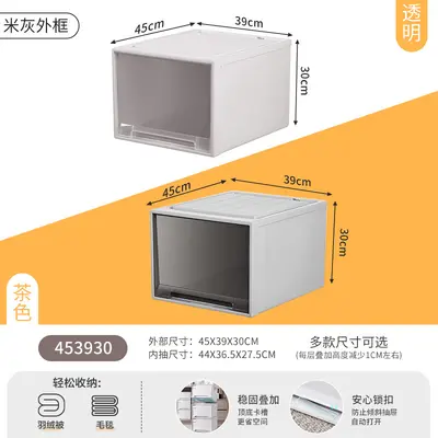 Storage box with drawers, multi-layer, transparent plastic - 13