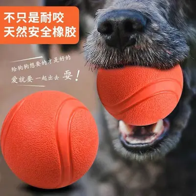 Dog Toy TPR Rubber Bouncing Ball with Rope, Bite-Resistant Dental Training Pet Toy - 3