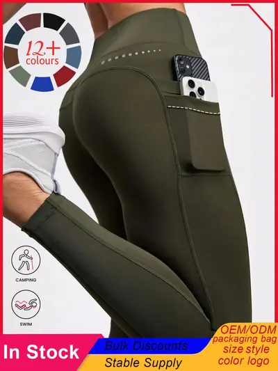 Seamless High-Waist Hip-Lift Yoga Leggings with Side Pockets