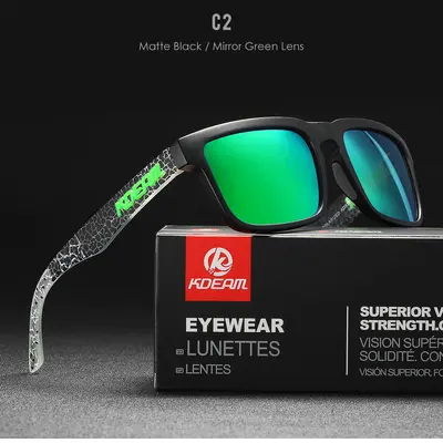 KDEAM Quadratische UV-Polarisierte Sonnenbrille Klassisches Design für jeden Anlass Herren- und Damensorsonnenbrille Angeln Sportbrille KD332 - 13