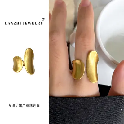 Lanzi Vintage-Retro-Damenring aus hochwertigem antiker Goldtechnik, hochfarbecht, luxuriöses Design, koreanischer Modeschmuck, Fingerring