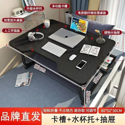 Foldable Study Desk with Large Tabletop, Bedroom - 7