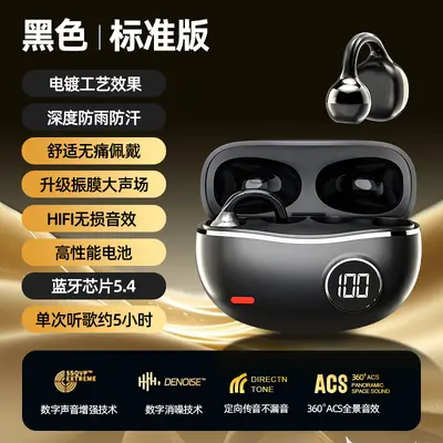 M91 clip-on earbuds with digital display and long battery life