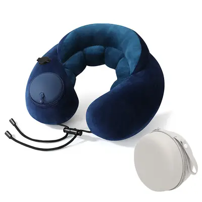 U-Shaped Travel Pillow Inflatable Foldable Portable