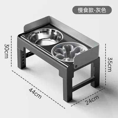 Adjustable Elevated Stainless Steel Dog Bowl for Large Dogs - 8