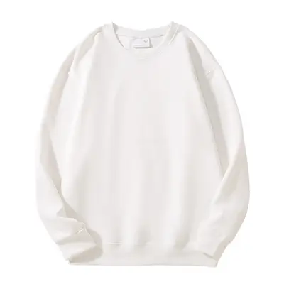 320G schwere chinesische Baumwolle verdickt einfarbiger Pullover Herren Herbst und Winter Übergroße niedrige Schulter modische Marke lockerer Rundhals-Pullover - 7