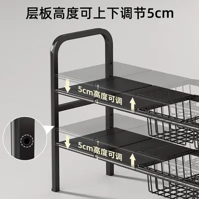 Japanese and Korean style popular under-sink telescopic storage shelf cabinet tiered storage rack sink kitchen storage organizer