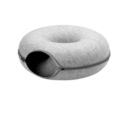 Felt Donut Cat Bed with Tunnel, Warm Winter Cat Nest - 6