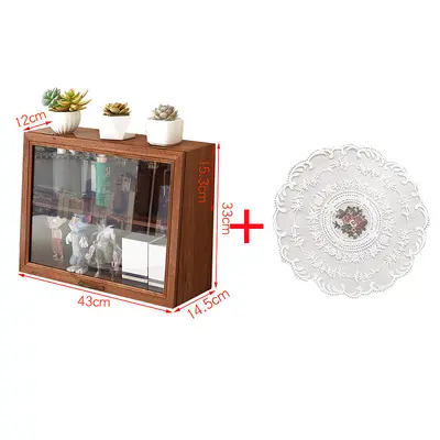 Solid Wood Vintage Storage Box with Drawers Desktop Display - 10