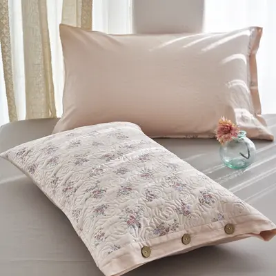 100% Cotton Button Pillow Cover, 48x74 cm, Single Size - 11