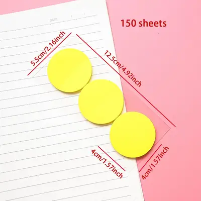Transparent Round Index Sticky Notes, Fluorescent, Reusable - 11