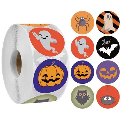Custom Printed Self-Adhesive Roll Labels, Transparent Packaging Seal Stickers