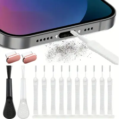 16er 1-in-1 Staubschutz-Set Typ-C Datenport USB Staubschutz-Stecker Mobiltelefonladeanschluss Metall-Staubschutz-Stecker Gürtel