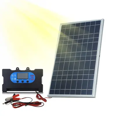 10W 12V 18V Güneş Paneli Seti, Çift Panel, Kontrolörlü, Acil Durum - 7