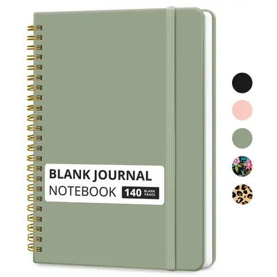Green Lined Tearable Spiral Notebook with Index Cards 6x8 inch