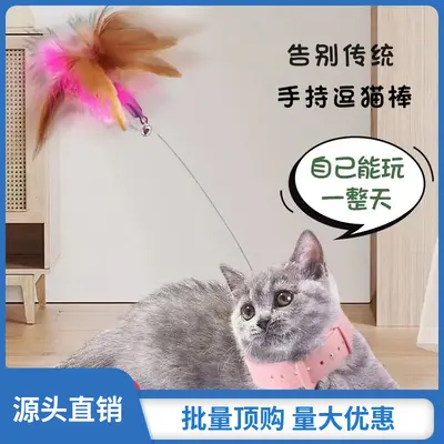 Kopfbügel-Katzenangel mit Halsband und Glöckchen - 4