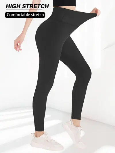 Amazon Foreign Trade European Size High Waist Yoga Pants Women European and American High Stretch Tummy Control Yoga Sports Tight Leggings Outer Wear - 4