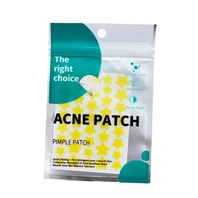 Star Hydrocolloid Acne Patch, Makeup-Compatible, Pus-Absorbing - 12