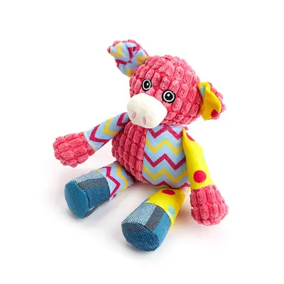 Manufacturer pet plush squeaky toy cartoon animal dog toy chew squeaker ventilated pet supplies cat universal