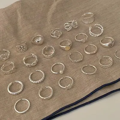 Damenring aus 925er Silber, unregelmäßiges Design