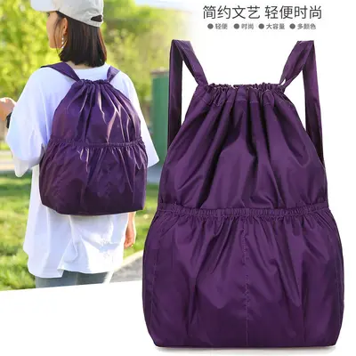 Women's Drawstring Backpack, Large Capacity Printed Travel Bag