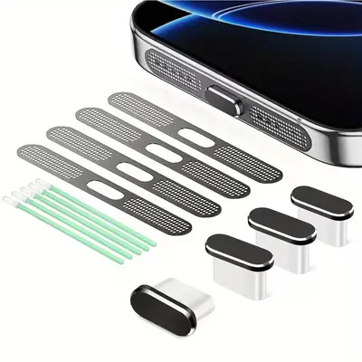 Telefon Toz Koruma Kapağı Seti USB C Toz Koruma Kapağı iPhone 15 / 16 için Toz Koruma Temizleme Seti
