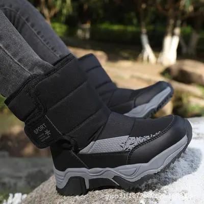 Kinder-Winterschneestiefel, Plüschfutter, wasserdicht, große Größen