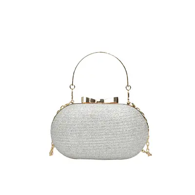 Women's Chain Evening Clutch with Single Shoulder Strap - 5