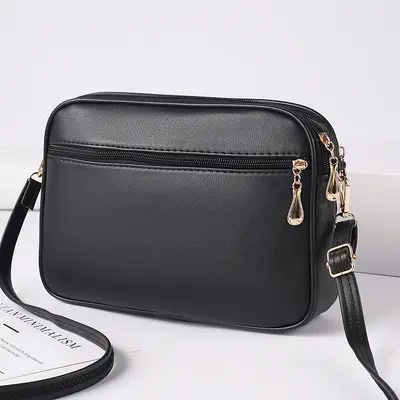 Women's Quilted PU Crossbody Small Square Shoulder Bag - 3