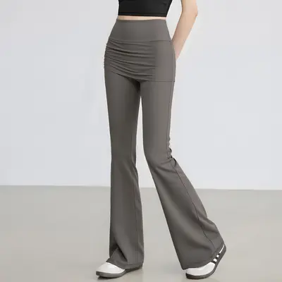 Women's Flared Pilates Yoga Pants, Butt-Lifting, Skirt-Style - 6