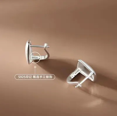 S925 silver diamond brushed earrings - 4