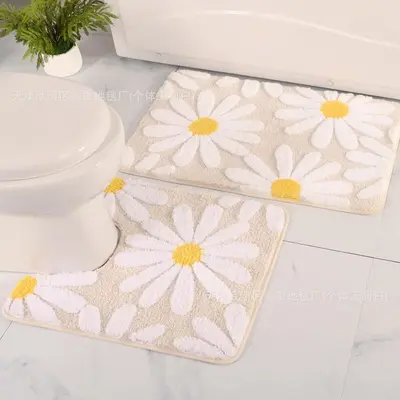 İmitasyon Kaşmir Banyo Klozet Paspas Seti 2'li, Kaymaz Taban, Minimalist - 7
