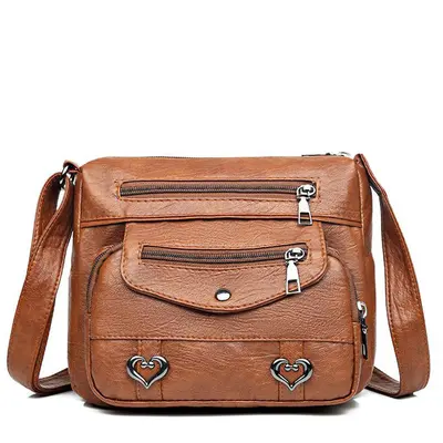 Lingzhi Kangaroo Kadın PU Tek Omuz Çantası, Düz Renk - 6