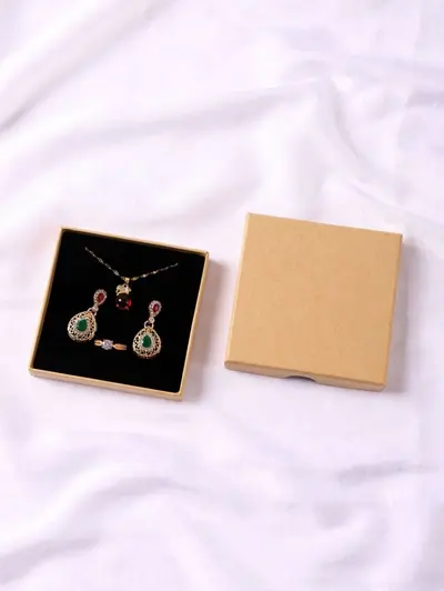 Heaven and Earth Lid 1.6 Height Jewelry Gift Box Earring Necklace Ring Bracelet Jewelry Display Box - Customizable with Logo Printing - 12
