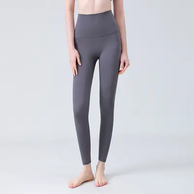 Dikişsiz yoga pantolonu kadın, yüksek belli, karın kontrolü - 10