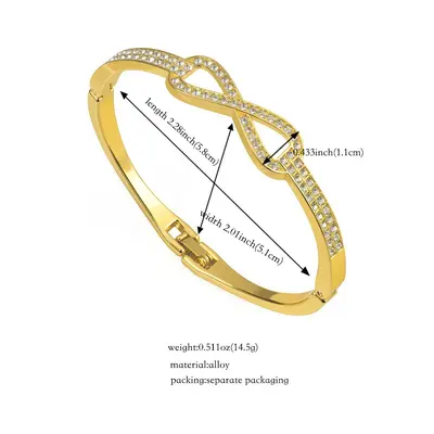 8-shaped diamond-studded couple bracelet, fashion accessory