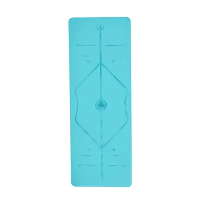 PU Rubber Yoga Mat, Sweat-Absorbing, Non-Slip, Alignment Lines - 6