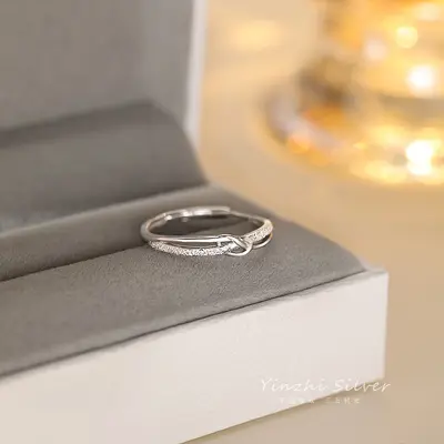 S925 Silberring, Damen, Nischendesign, glattes Zeigefingerring