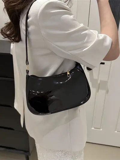 Women's Minimalist Small Square Shoulder Bag, Casual Commuter Underarm Bag - 3
