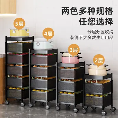 Kitchen cabinet shelf system with rotating compartments, spice and bowl storage - 5