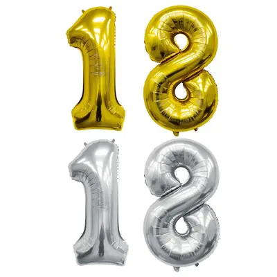 32 inç folyo rakam balonu, doğum günü parti dekorasyonu