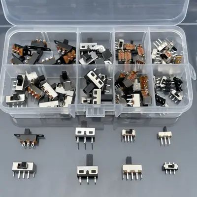 70er-Set Kippschalter, 8 Typen, 3 Pins, im Karton - 1
