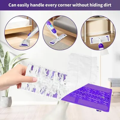 Disposable Mop Pads Compatible with Swiffer PowerMop, Dry and Wet Dual-Use Floor Cleaning Cloths, Absorbent Replacement Pads
