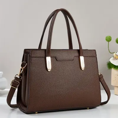 Retro Large-Capacity Women's Handbag, Single-Shoulder Commuter Bag - 10
