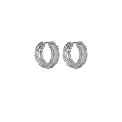 S925 Sterling Silver Diamond Pattern Earrings Women