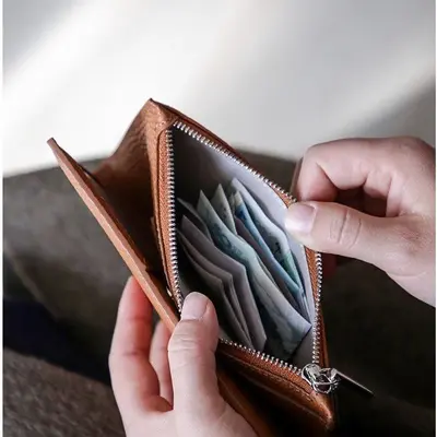 Genuine leather passport wallet, zipper, ultra-thin, multifunctional - 4